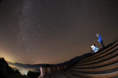 在無光害的小笠原360度觀景平台可用肉眼觀看滿天星斗