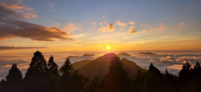 阿里山國家森林遊樂區小笠原觀景平台雲海落日