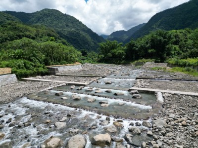 竹崎鄉牛稠溪田仔腳區域排水改善工程整治觀音瀑布下方流域